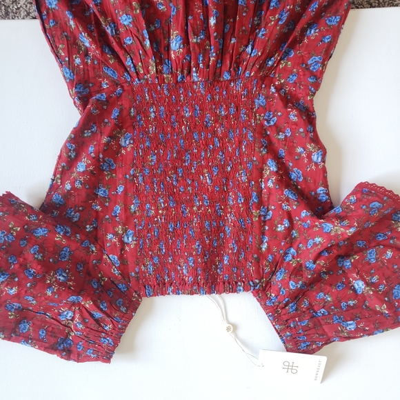 DownEast Serena Dress XS Red and Blue Floral Midi Dress - Picture 11 of 12